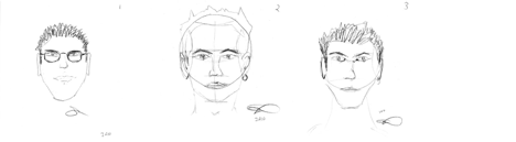 Participants comparing their drawings at the end of the session.